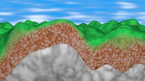 Mountains forming . 3d animation concept 库存影片 115732167