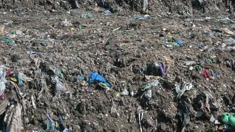 Mountains of garbage in a landfill Stock Footage 162352859