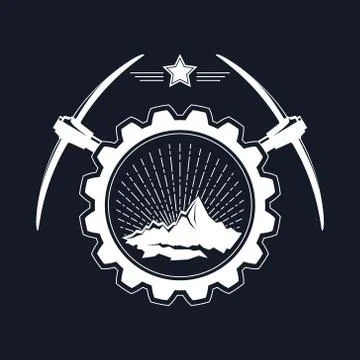 Mountains in a Gear Stock Illustration