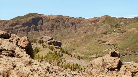 Mountains on Gran Canaria Stock Footage 6930579