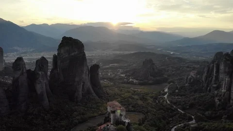 Mountains in Greece sunset Video stock 106948049