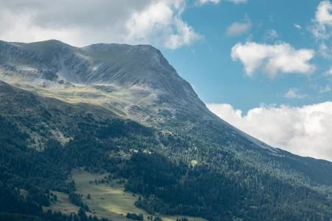 The mountains, green fields, meadows and forests cloud Stock-Fotos