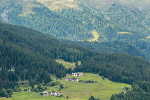 The mountains, green fields, meadows and forests cloud Stock-Fotos