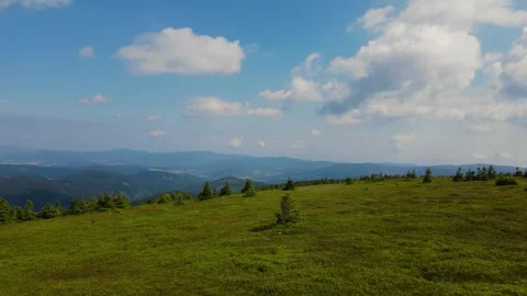 Mountains hill, Karlitzky Snowflake, Eastern Sudetes Stock Footage 304358278