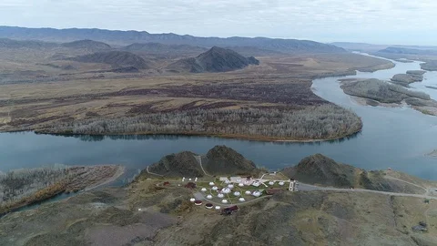 Mountains, hills, river Video stock 122609564