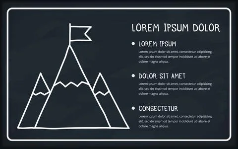 Mountains Icon on Blackboard 스톡 일러스트