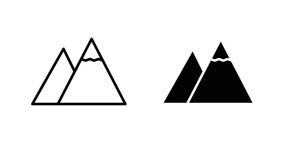 Mountains icon Illustration set. Vector Eps10 for apps Stock Illustration