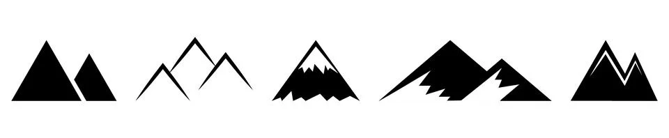 Mountains icon set Stock Illustration