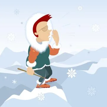 In the mountains Stock Illustration