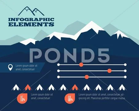 Mountains Infographic Element Stock Illustration