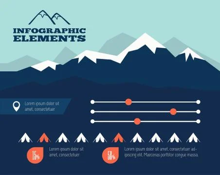 Mountains Infographic Element Stock Illustration
