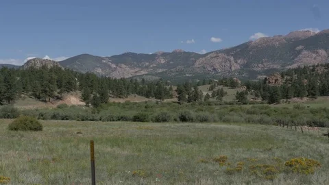 Mountains in Lake George CO with Post Stock Footage 85219218