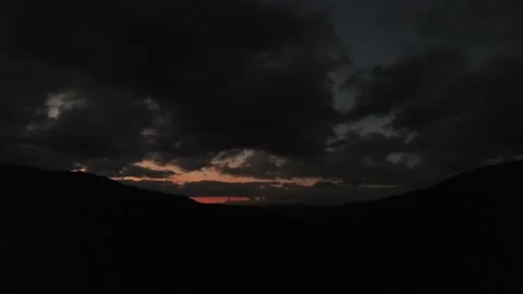 Mountains landscape by dusk in Leon. Spain. Aerial Drone Footage Stock Footage 136431932