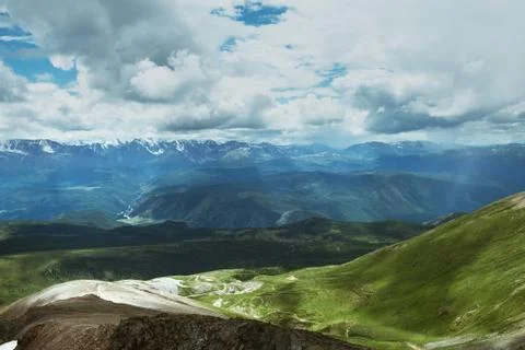 Mountains landscape from high viewpoint Stock Photos