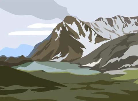 Mountains landscape Stock Illustration