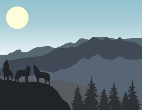 Mountains Landscape Stock Illustration