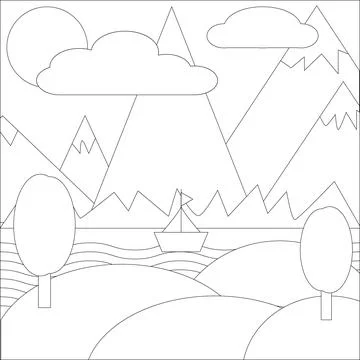 Mountains landscape Stock Illustration