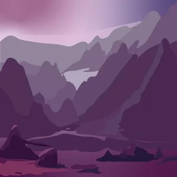 Mountains landscape Stock Illustration