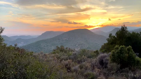 Mountains landscape on sunset. Stock Footage 252736936