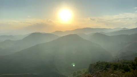 Mountains landscape on sunset. Stock Footage 252805053
