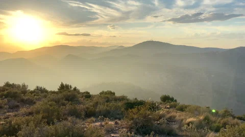 Mountains landscape on sunset. Stock Footage 252805376