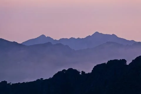 Mountains landscape, sunset Stock-Fotos