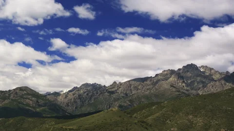 Mountains landscape time lapse HD. Clouds are moving close to the mountain top Stock Footage 41654465
