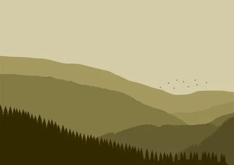 Mountains landscape vector Illustrazione stock