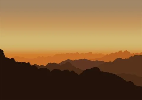 Mountains landscape vector Stock Illustration