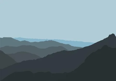 Mountains landscape vector Stock Illustration