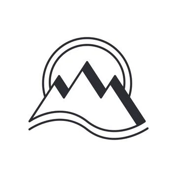 Mountains line icon vector illustration Illustrazione stock