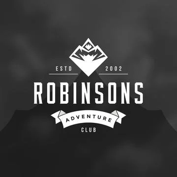 Mountains logo emblem vector illustration. Stock Illustration