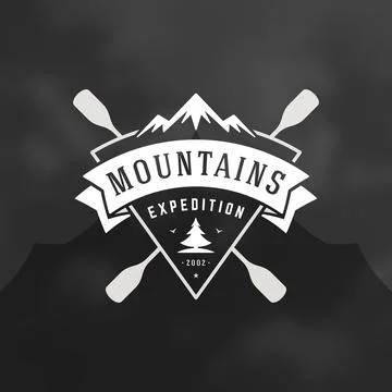 Mountains logo emblem vector illustration. Stock Illustration