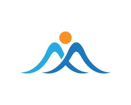 Mountains Logo Template Illustrazione stock