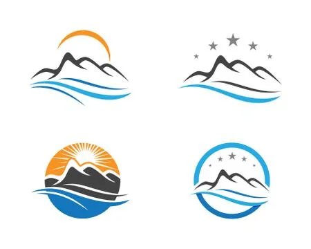 Mountains Logo Template Illustrazione stock