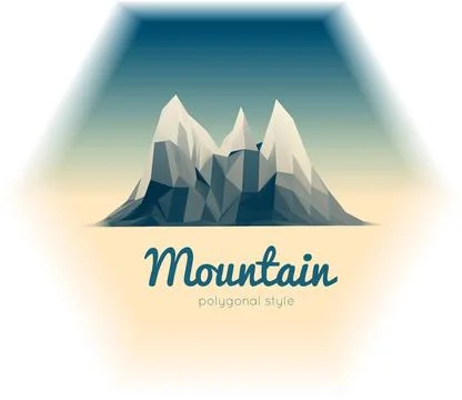 Mountains low-poly style illustration Beautiful mountain landscape. Low-po... Stock Photos