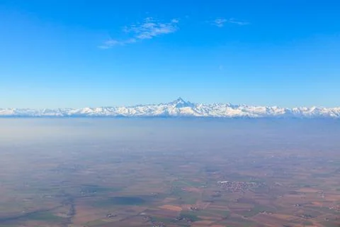 Mountains at the middle of the sky Stock Photos
