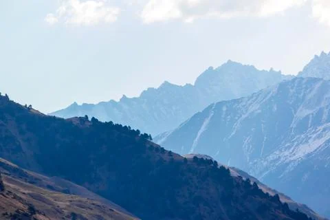 Mountains in the mist Stock Photos