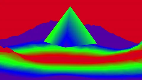 Mountains with Monument Psychedelic - Pyramid 動画素材 145691500