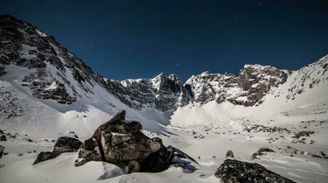 Mountains in the moonlight. Stock Footage 65229031