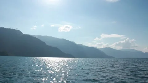 Mountains from a Moving Boat Stock Footage 50667296