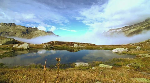 Mountains nature. time lapse. beautiful landscape. alps rocks Video stock 32143076