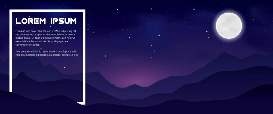 Mountains at Night Stock Illustration