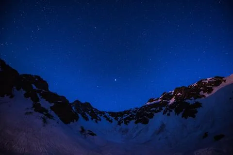 Mountains at Night Stock Photos