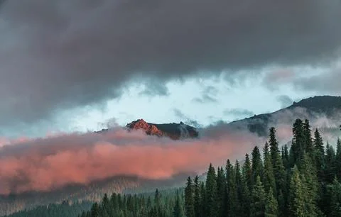 Mountains in the Night Stock Photos