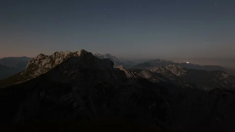 At the mountains in the night time lapse Stock Footage 101748770