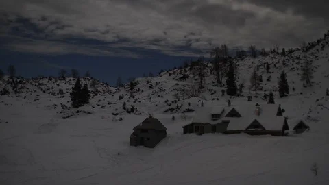 At the mountains in the night time lapse Stock Footage 101749500