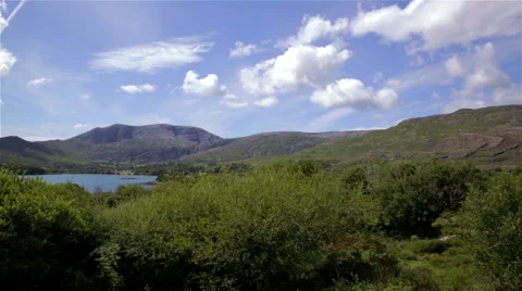 Mountains &amp; Ocean Wide Pan Stock Footage 49506464
