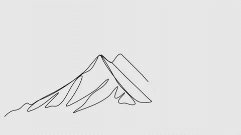 Mountains one line drawing animation. Video clip with alpha channel. Video stock 257955097