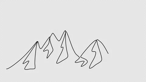 Mountains, one line drawing animation. Video clip with alpha channel. Stock Footage 264903727